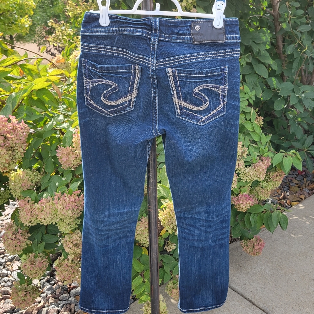 Silver Suki Mid Capri fluid denim 25